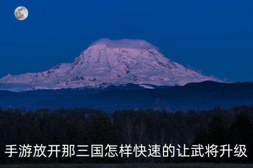 手游放开那三国怎样快速的让武将升级