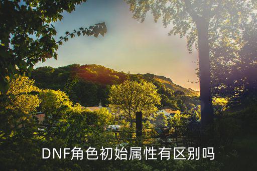 DNF角色初始属性有区别吗