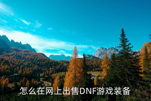 网络游戏装备怎么样卖，怎么在网上出售DNF游戏装备