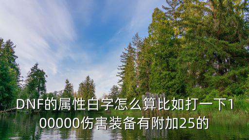 dnf白字是的是什么属性，DNF的属性白字怎么算比如打一下100000伤害装备有附加25的