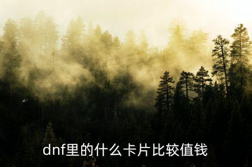 dnf里的什么卡片比较值钱