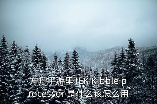 方舟手游空投箱子等级怎么提升，方舟手游里TEK Kibble processor 是什么该怎么用