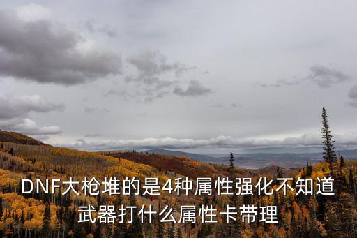 DNF大枪堆的是4种属性强化不知道武器打什么属性卡带理