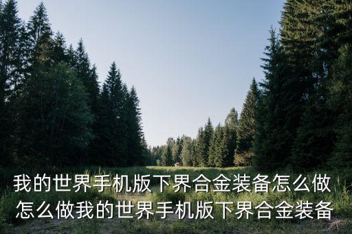 手机版游戏装备制作器怎么用，我的世界手机版下界合金装备怎么做 怎么做我的世界手机版下界合金装备
