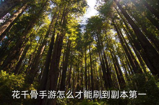 花千骨手游怎么才能刷到副本第一