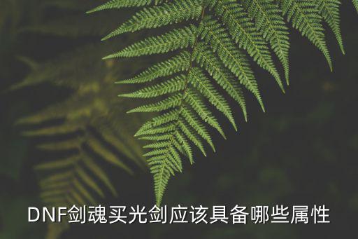 DNF剑魂买光剑应该具备哪些属性