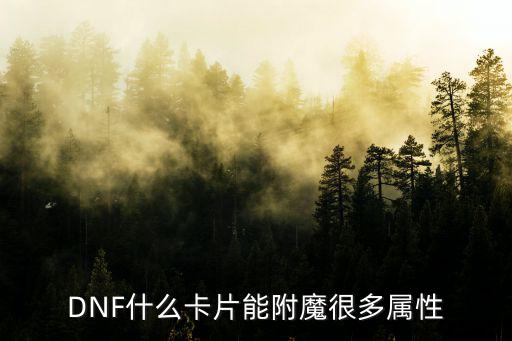 DNF什么卡片能附魔很多属性