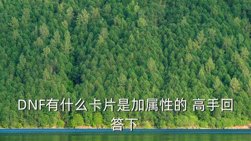 DNF有什么卡片是加属性的 高手回答下