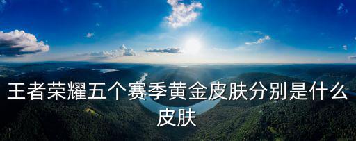 王者荣耀五个赛季黄金皮肤分别是什么皮肤