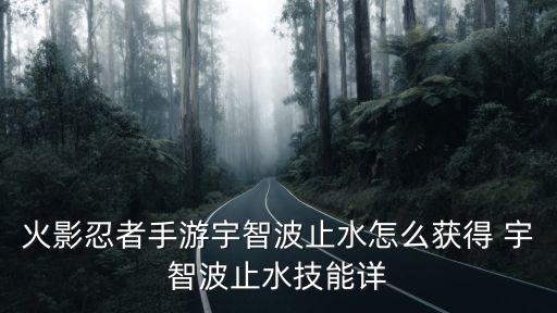 火影忍者手游宇智波止水怎么获得 宇智波止水技能详
