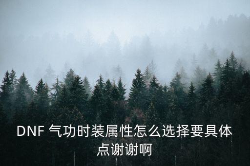 DNF 气功时装属性怎么选择要具体点谢谢啊