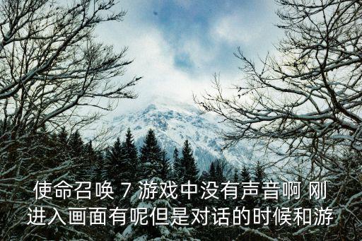 使命召唤 7 游戏中没有声音啊 刚进入画面有呢但是对话的时候和游