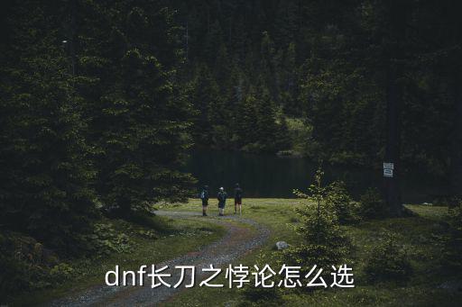 dnf长刀之悖论怎么选