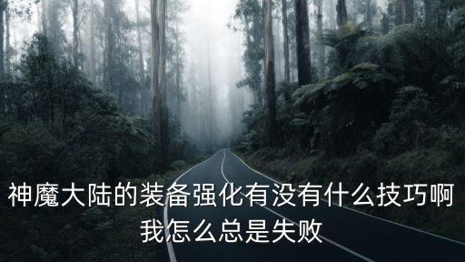 神魔大陆的装备强化有没有什么技巧啊我怎么总是失败