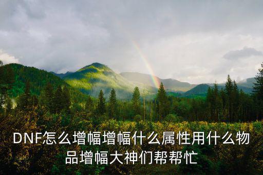 dnf决战者增幅什么属性，DNF猎守者增幅选择什么属性