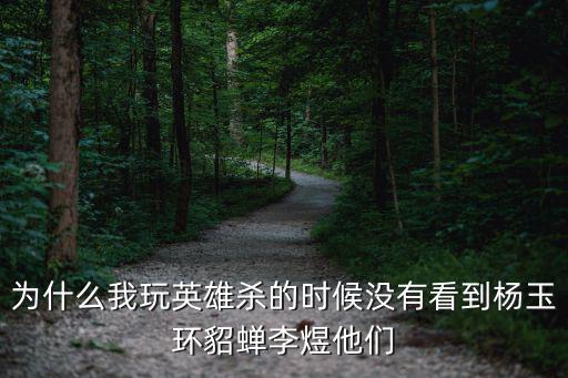 为什么我玩英雄杀的时候没有看到杨玉环貂蝉李煜他们