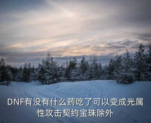 DNF有没有什么药吃了可以变成光属性攻击契约宝珠除外