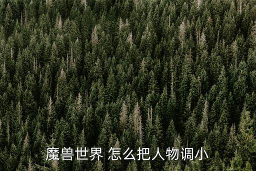 魔兽世界 怎么把人物调小