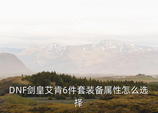 dnf剑皇主要要什么属性，DNF剑皇艾肯6件套装备属性怎么选择