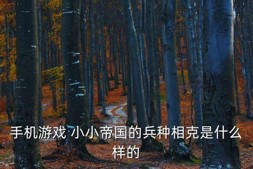 手机游戏 小小帝国的兵种相克是什么样的