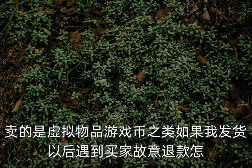 卖的是虚拟物品游戏币之类如果我发货以后遇到买家故意退款怎