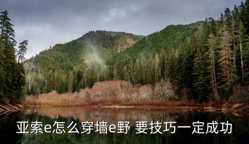 亚索e怎么穿墙e野 要技巧一定成功