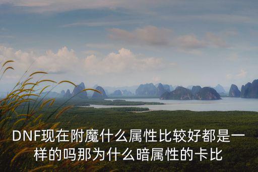 DNF现在附魔什么属性比较好都是一样的吗那为什么暗属性的卡比