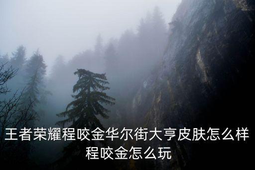 王者荣耀程咬金华尔街大亨皮肤怎么样 程咬金怎么玩