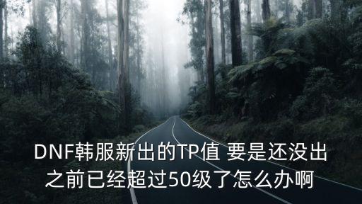 DNF韩服新出的TP值 要是还没出之前已经超过50级了怎么办啊