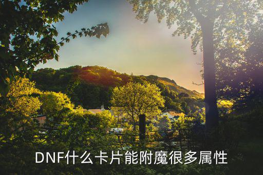 dnf有什么卡片附加属性，DNF什么卡片能附魔很多属性