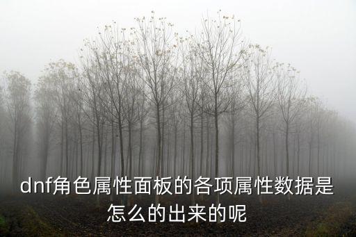 dnf角色属性面板的各项属性数据是怎么的出来的呢