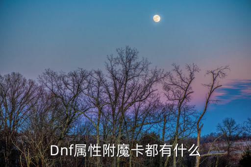 Dnf属性附魔卡都有什么