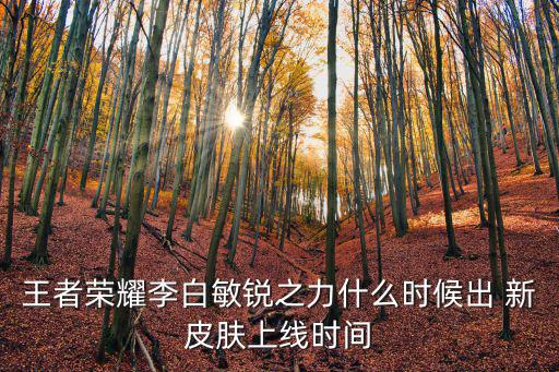 王者荣耀李白敏锐之力什么时候出 新皮肤上线时间