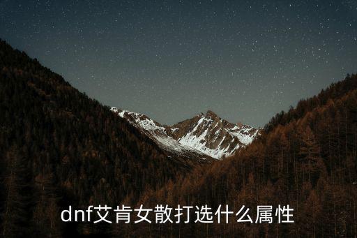 dnf艾肯女散打选什么属性