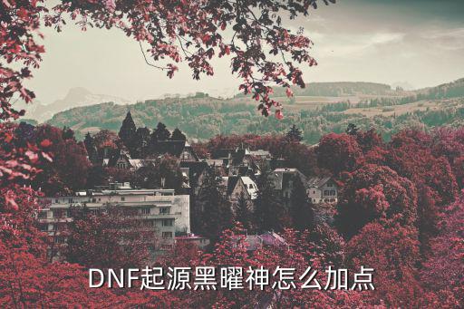 DNF起源黑曜神怎么加点