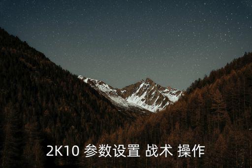 nba2k22手游生涯战术怎么布置，2K10 参数设置 战术 操作