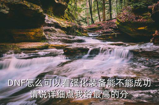DNF怎么可以看强化装备能不能成功请说详细点我给最高的分