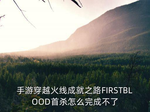 手游穿越火线成就之路FIRSTBLOOD首杀怎么完成不了