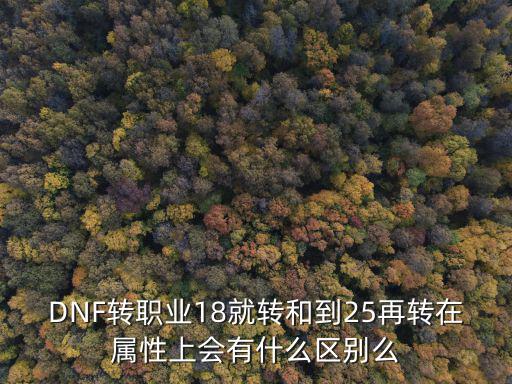 dnf属性转移有什么区别，DNF转职18级转职和40级60级转职属性点有区别么