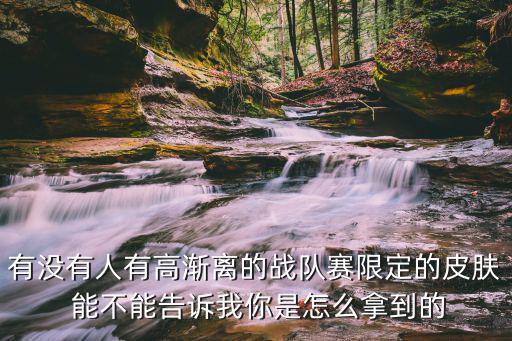 有没有人有高渐离的战队赛限定的皮肤 能不能告诉我你是怎么拿到的