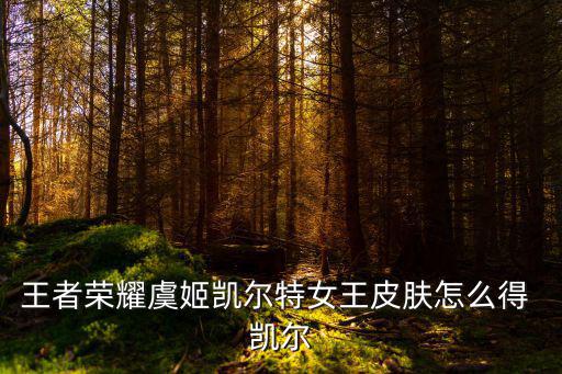 王者荣耀如何获得凯新皮肤，王者荣耀虞姬凯尔特女王皮肤怎么得 凯尔