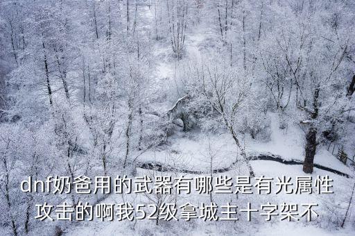 dnf奶爸用的武器有哪些是有光属性攻击的啊我52级拿城主十字架不