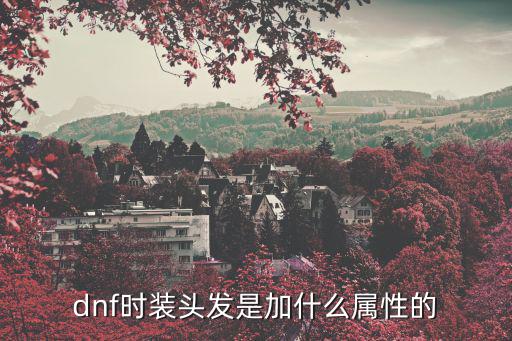 dnf时装头发是加什么属性的