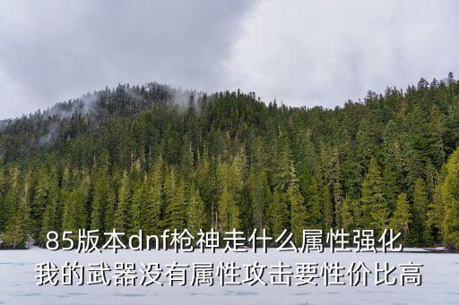 85版本dnf枪神走什么属性强化 我的武器没有属性攻击要性价比高