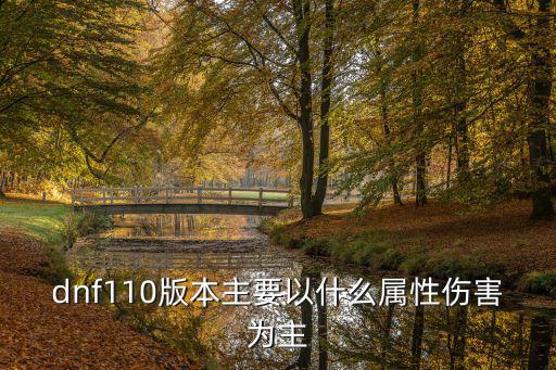 dnf110版本主要以什么属性伤害为主
