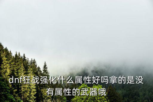 dnf狂战强化什么属性好吗拿的是没有属性的武器哦