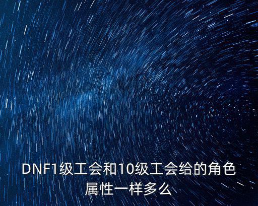 dnf一级工会什么属性，DNF1级工会和10级工会给的角色属性一样多么