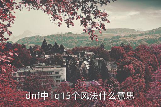 dnf中1q15个风法什么意思