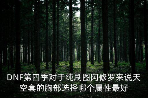 DNF第四季对于纯刷图阿修罗来说天空套的胸部选择哪个属性最好