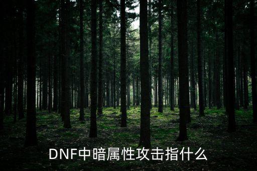 DNF中暗属性攻击指什么